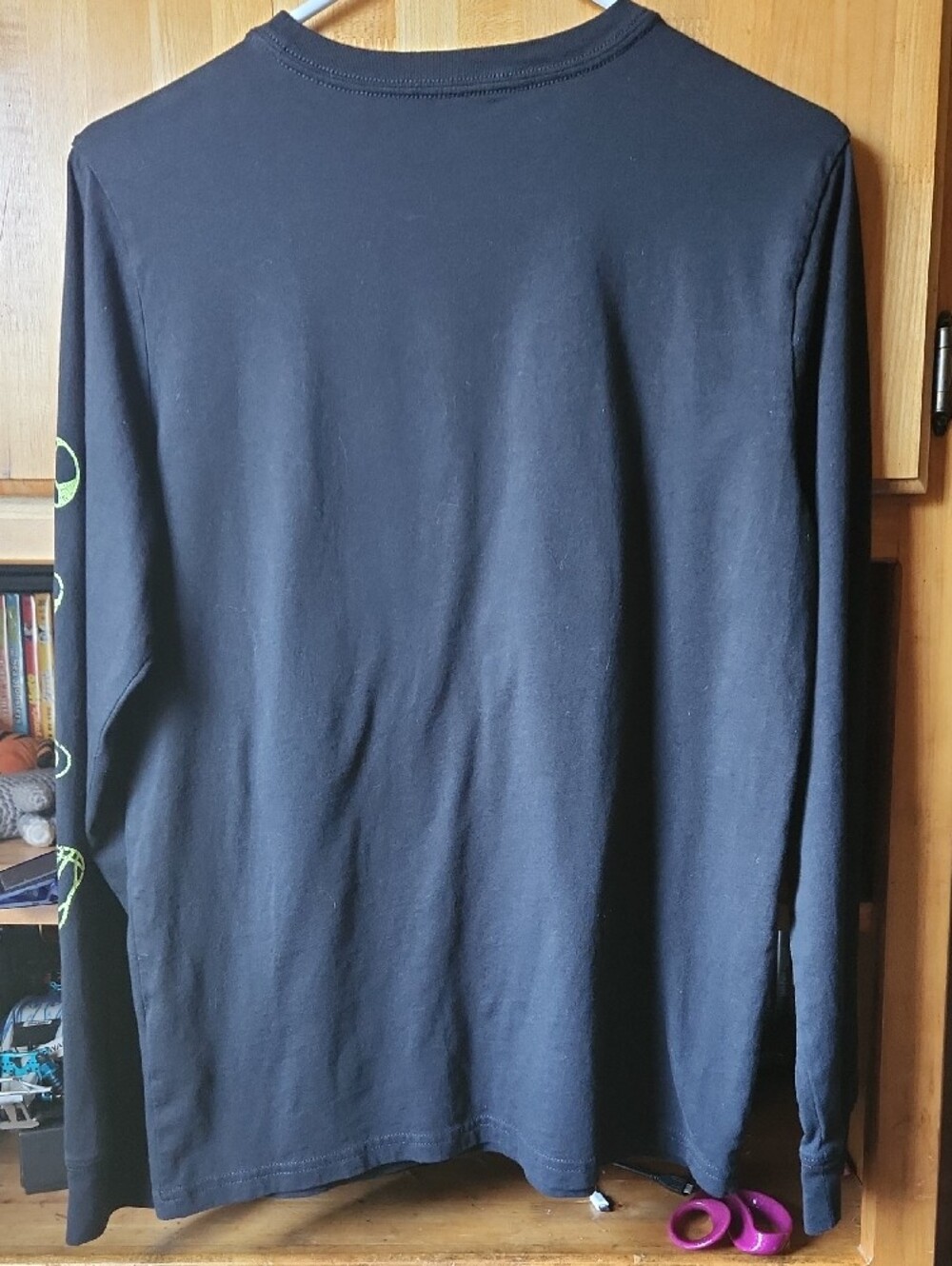 adidas Black Long Sleeve Tee with Neon Yellow Graphic,‎ Sz 18-20. - Picture 6 of 10